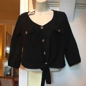 New with tag belle du jour black button up top